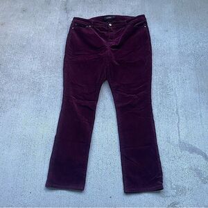 Lauren Ralph Lauren black label burgundy corduroy stretch trousers women’s 18